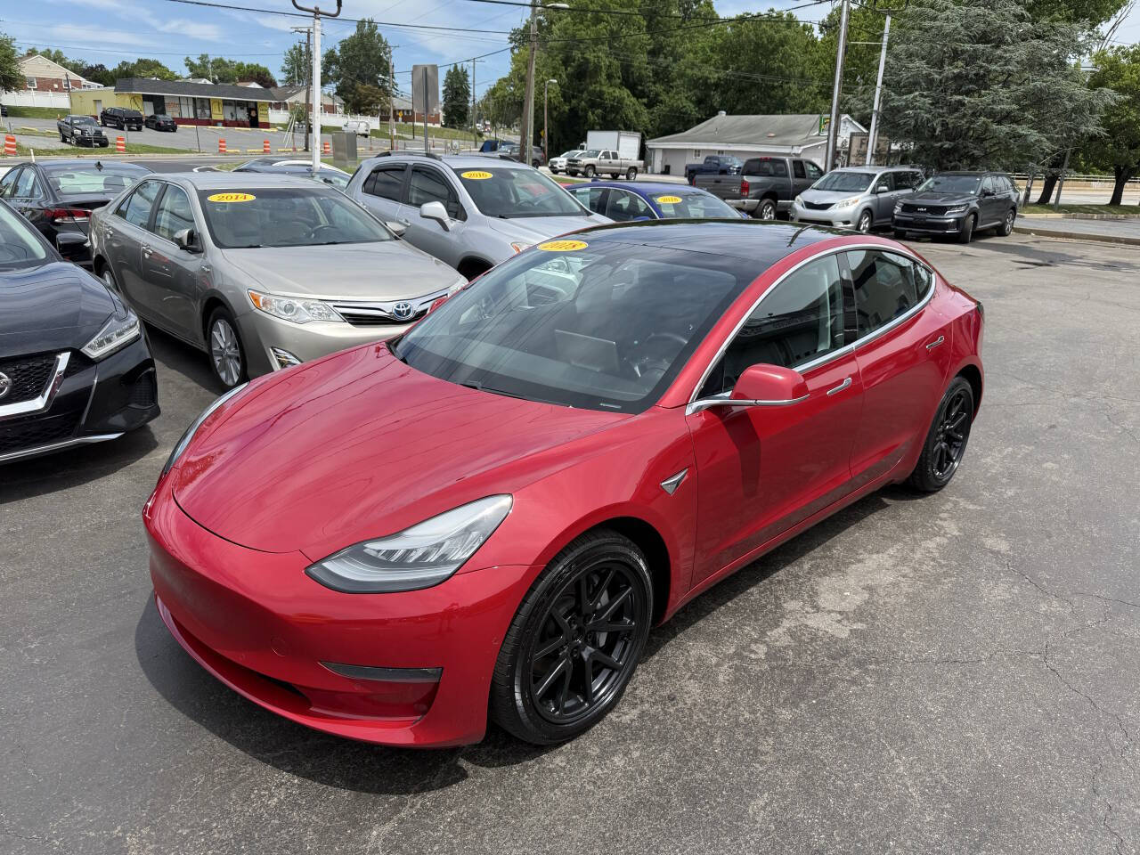 Red 2018 Tesla Model 3 Long Range AWD Long Range 4dr Fastback 2