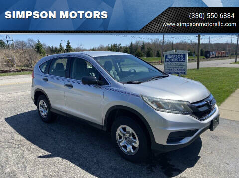 2015 Honda CR-V for sale at SIMPSON MOTORS in Youngstown OH