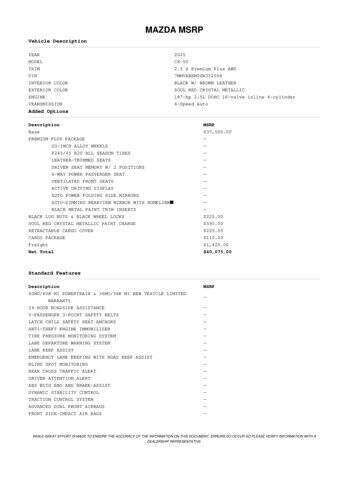 2025 Mazda CX-50 2.5 S Premium Plus