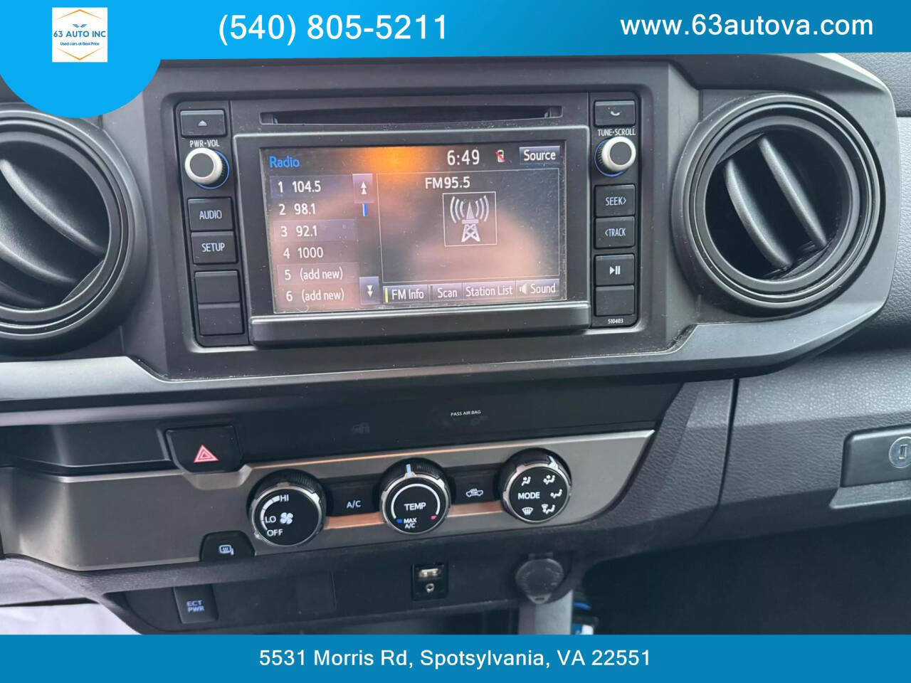 2019 Toyota Tacoma for sale at 63 Auto Inc in Spotsylvania, VA