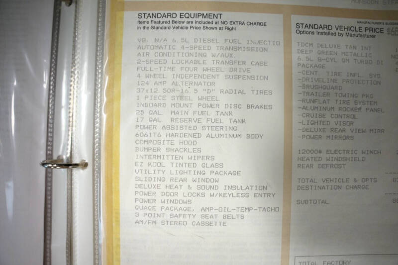 1998 AM General Hummer Hard Top