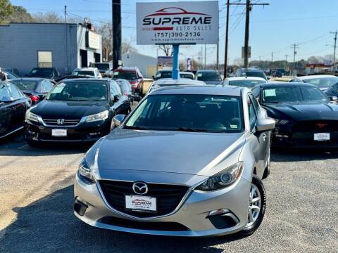 2016 Mazda MAZDA3 for sale at Supreme Auto Sales in Chesapeake VA