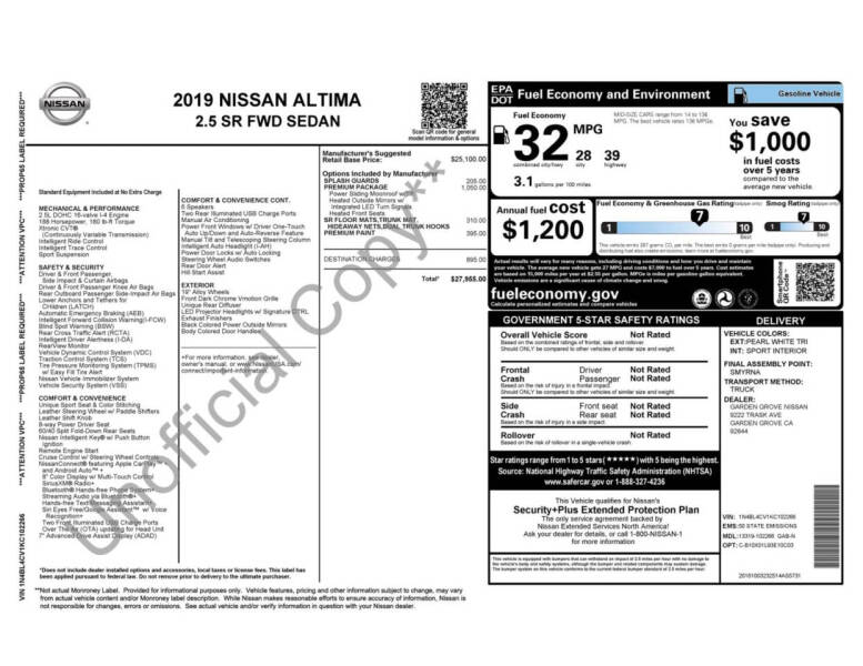2019 Nissan Altima 2.5 SR