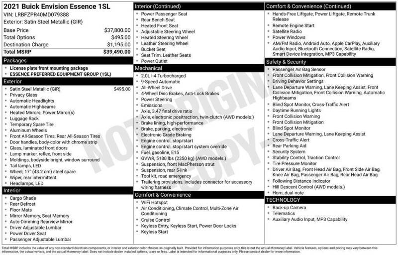 2021 Buick Envision Essence