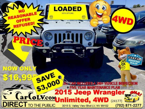 2015 Jeep Wrangler Unlimited for sale at The Car Company - No Reasonable Offer Refused in Las Vegas NV