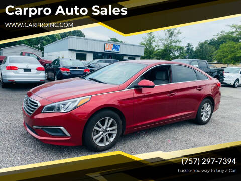 2016 Hyundai Sonata for sale at Carpro Auto Sales in Chesapeake VA