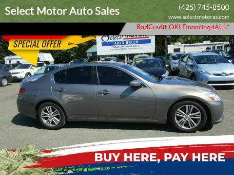 2013 Infiniti G37 Sedan for sale at Select Motor Auto Sales in Lynnwood WA