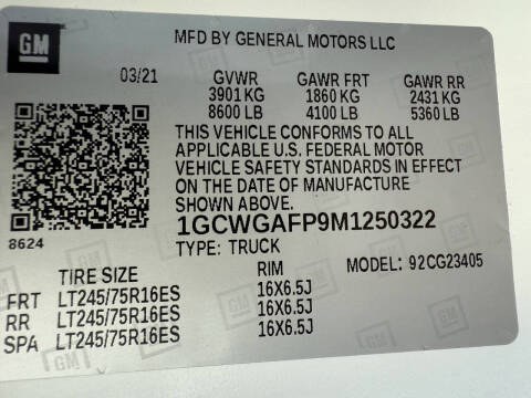 2021 Chevrolet Express 2500