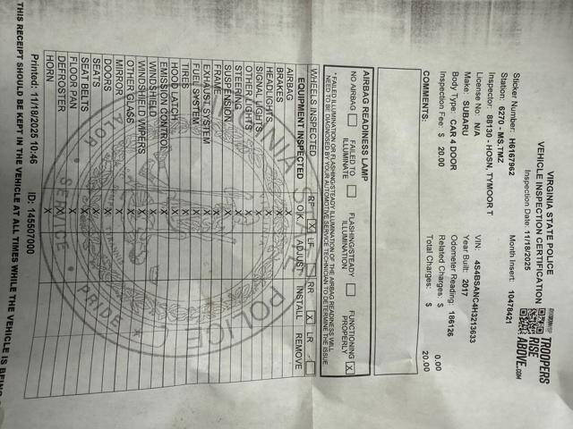 2017 Subaru Outback 2.5i Limited