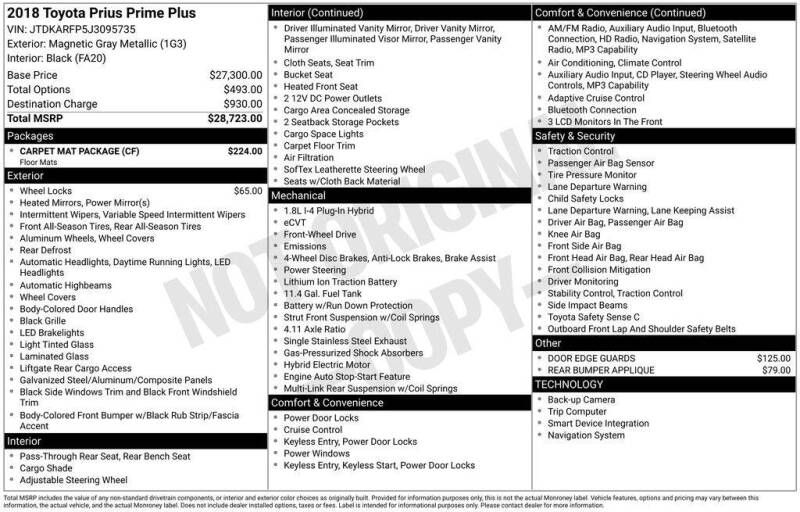 2018 Toyota Prius Prime Plus