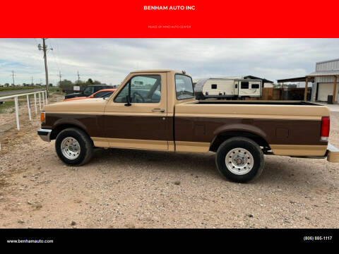 1988 Ford F-150 for sale at BENHAM AUTO INC in Lubbock TX