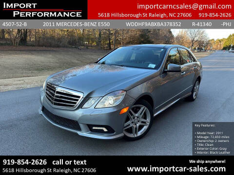 2011 Mercedes-Benz E-Class for sale at Import Performance Sales in Raleigh NC