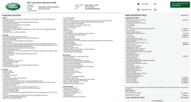 2017 Land Rover Discovery HSE Td6