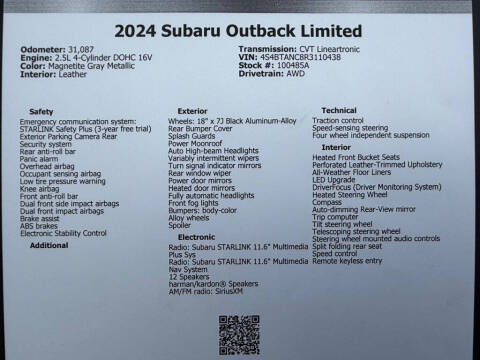 2024 Subaru Outback Limited