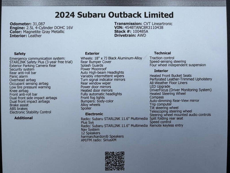 2024 Subaru Outback Limited