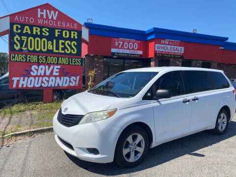 2012 Toyota Sienna for sale at HW Auto Wholesale in Norfolk VA