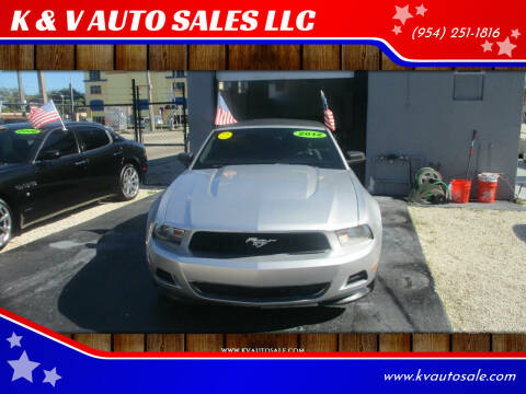 2012 Ford Mustang for sale at K & V AUTO SALES LLC in Hollywood FL