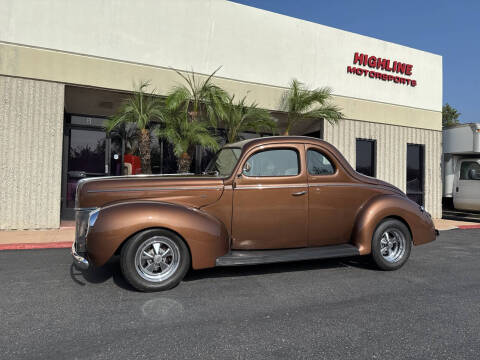 1940 Ford 2 Door Deluxe Coupe for sale at HIGH-LINE MOTOR SPORTS in Brea CA