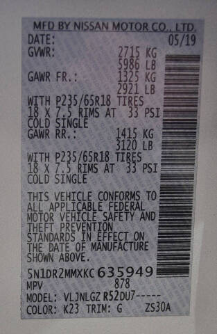 2019 Nissan Pathfinder SL