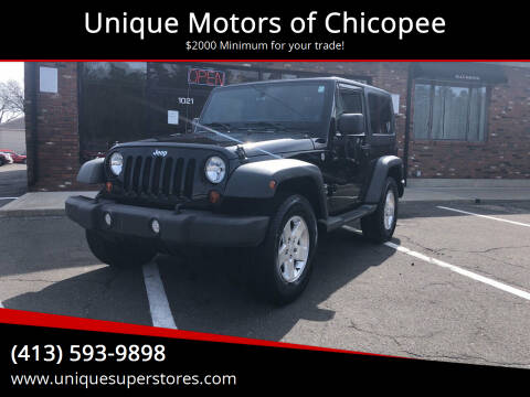 2012 Jeep Wrangler for sale at Unique Motors of Chicopee in Chicopee MA