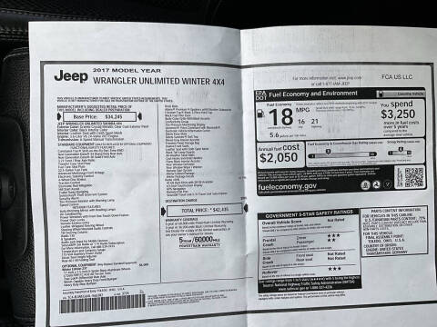 2017 Jeep Wrangler Unlimited Winter Edition