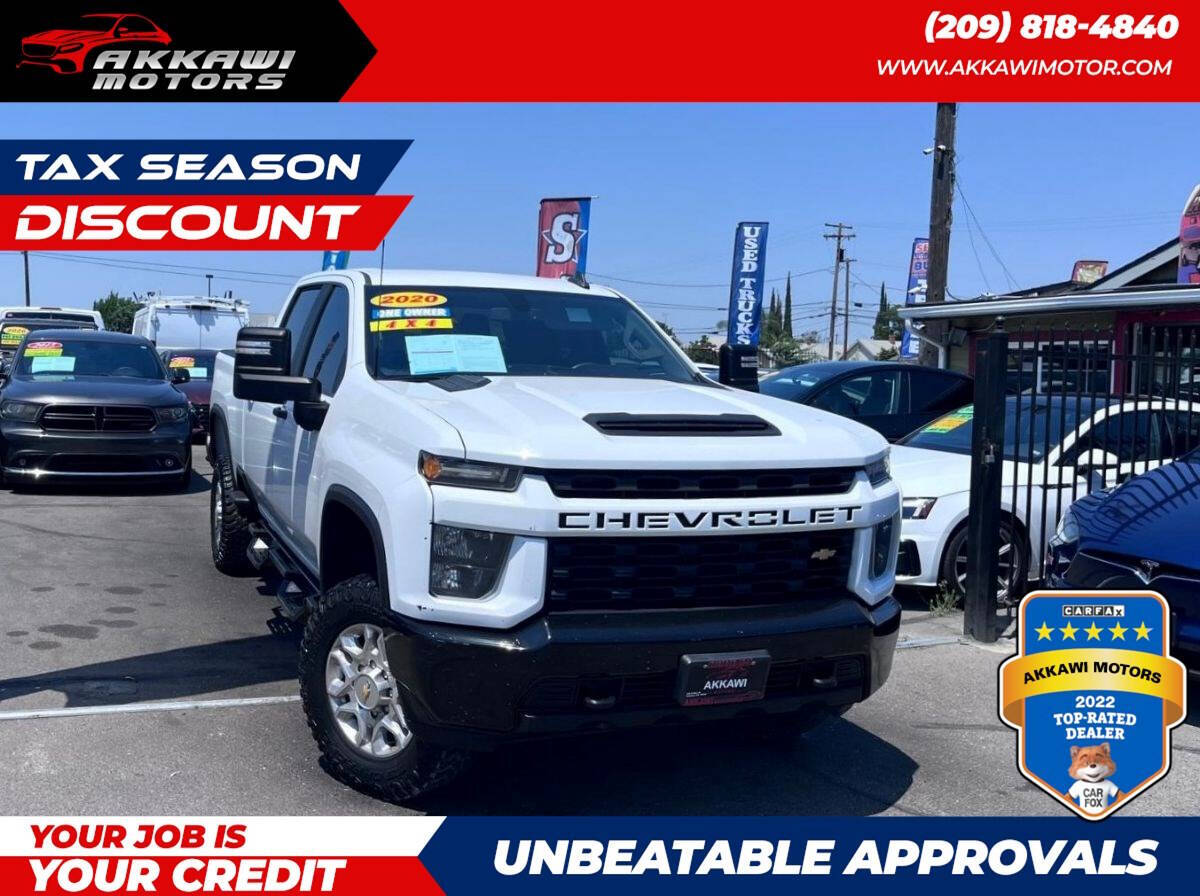 White 2020 Chevrolet Silverado 2500HD Custom 1