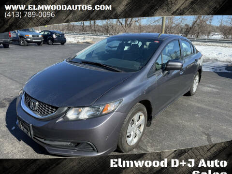2014 Honda Civic for sale at Elmwood D+J Auto Sales in Agawam MA