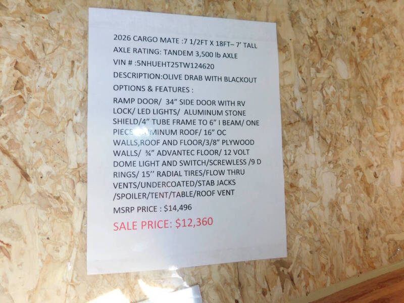 2026 Forest River Cargo Mate 7 1/2 x 18