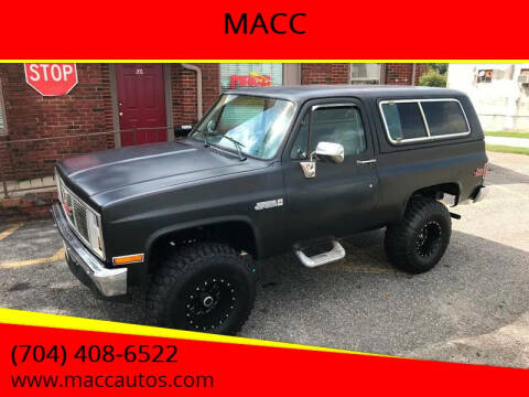 1987 GMC Jimmy for sale at MACC in Gastonia NC