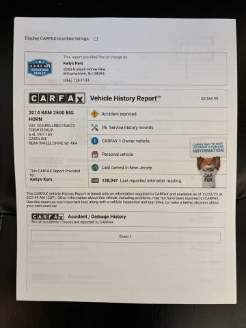 2014 RAM 2500 Big Horn