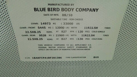 2011 Blue Bird Vision