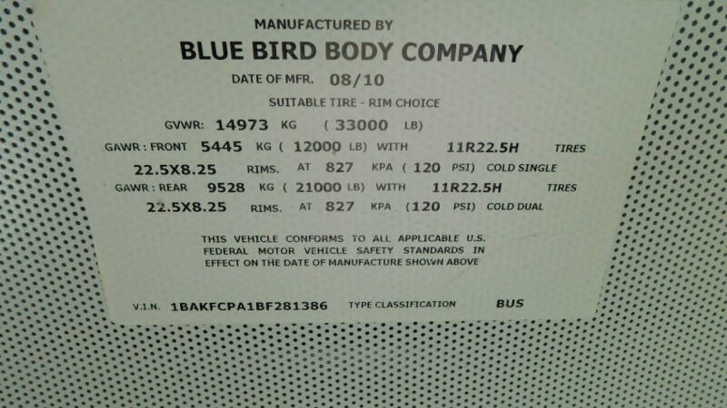 2011 Blue Bird Vision