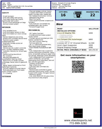 1996 Jaguar XJ-Series XJS