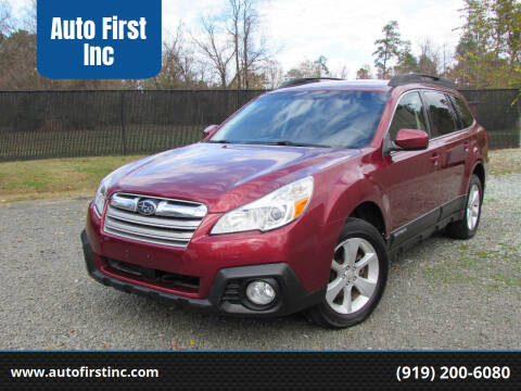 2013 Subaru Outback for sale at Auto First Inc in Durham NC