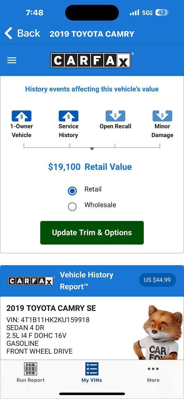 2019 Toyota Camry for sale at MISHA MASTER MOTORZ LLC in Portland, OR