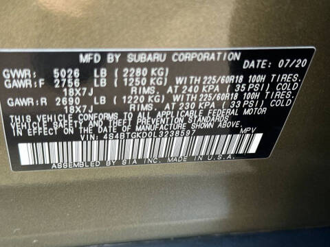 2020 Subaru Outback Onyx Edition XT