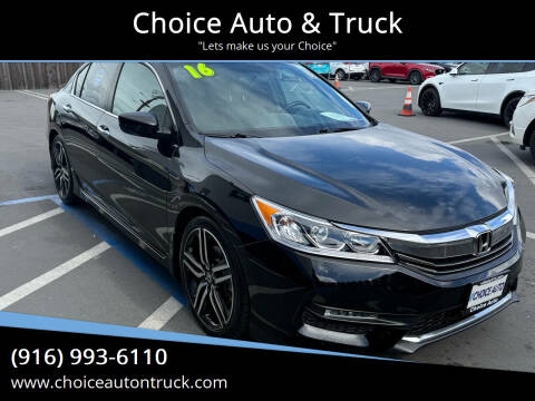 2016 Honda Accord for sale at Choice Auto & Truck in Sacramento CA