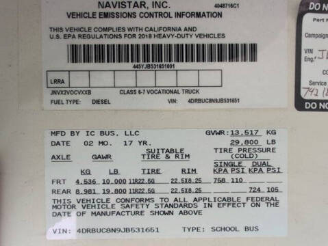 2018 IC Bus CE Series