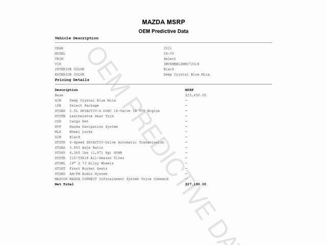 2021 Mazda CX-30 Select