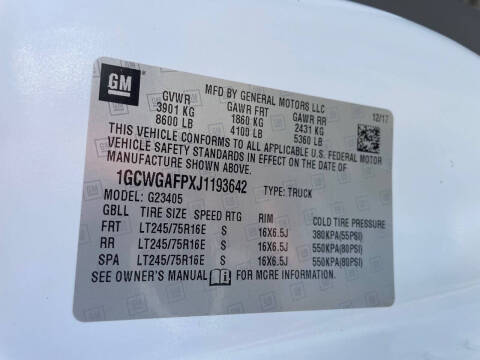 2018 Chevrolet Express 2500