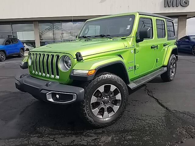 Used 2018 Jeep All-New Wrangler Unlimited Sahara with VIN 1C4HJXEG1JW247654 for sale in Bellefontaine, OH