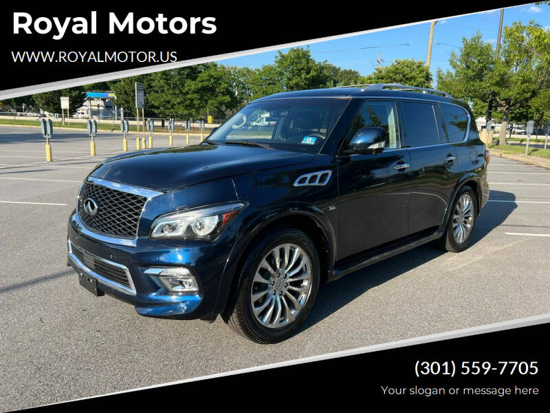 2015 Infiniti QX80 for sale at Royal Motors in Hyattsville MD