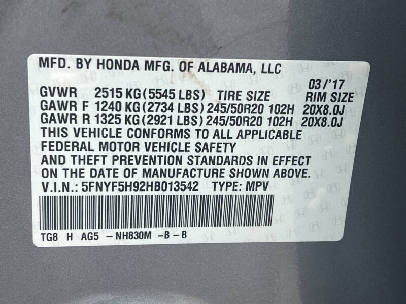 2017 Honda Pilot Touring