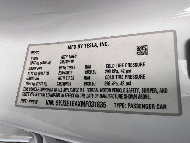 2021 Tesla Model 3 Standard Range Plus