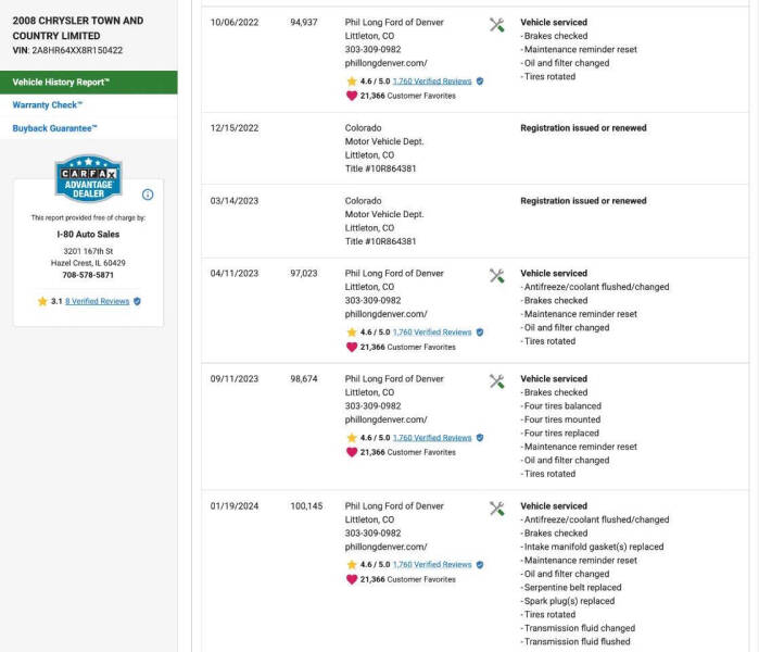 2008 Chrysler Town and Country Limited