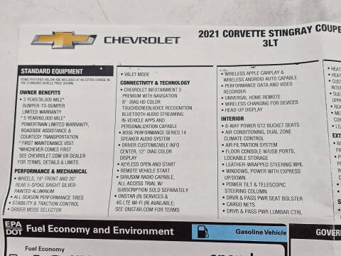 2021 Chevrolet Corvette Stingray