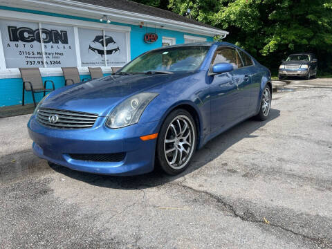 2007 Infiniti G35 for sale at ICON AUTO SALES in Chesapeake VA