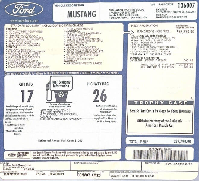 2004 Ford Mustang Mach 1 Premium