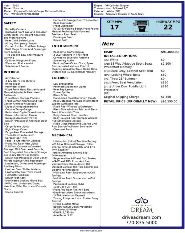 2023 Porsche Cayenne E-Hybrid Coupe