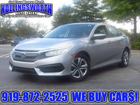 2016 Honda Civic for sale at Hollingsworth Auto Sales in Raleigh NC